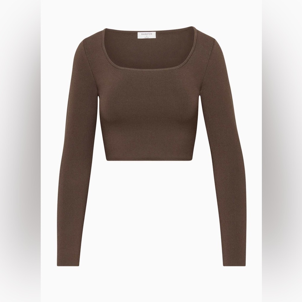 Aritzia Babaton Sculpt Knit Prominence Brown Longsleeve Size XL - Picture 3 of 11